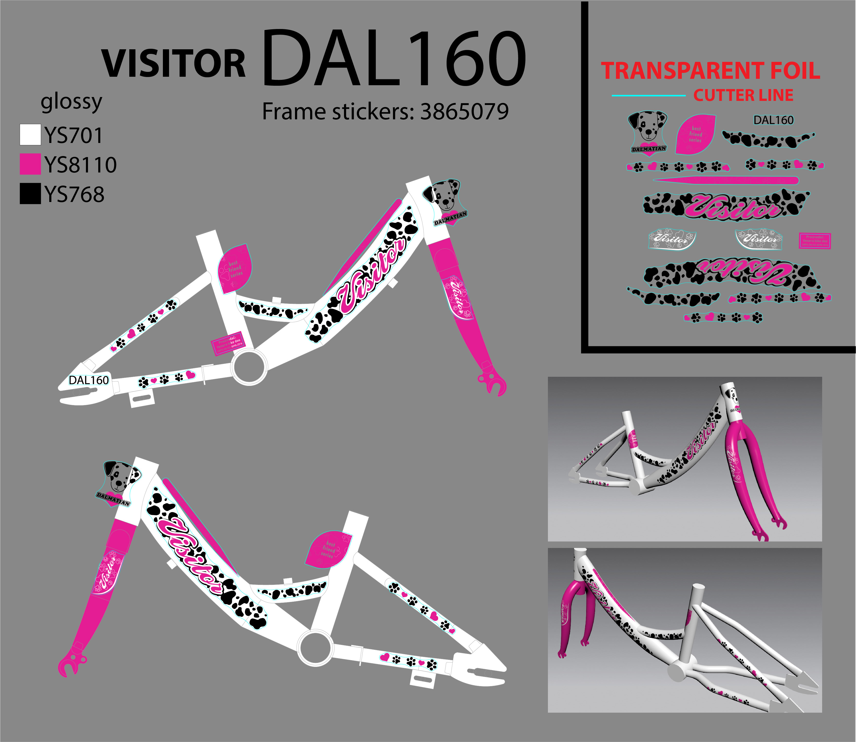 DAL160 F.RAM CASSINI ZA MY DALMATIAN X-KIDS 16 ROZA BELA YS-8110 2022 @@